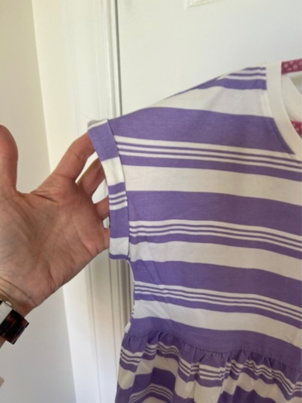 GAP Girls' Purple and White Striped Dress - Size 8